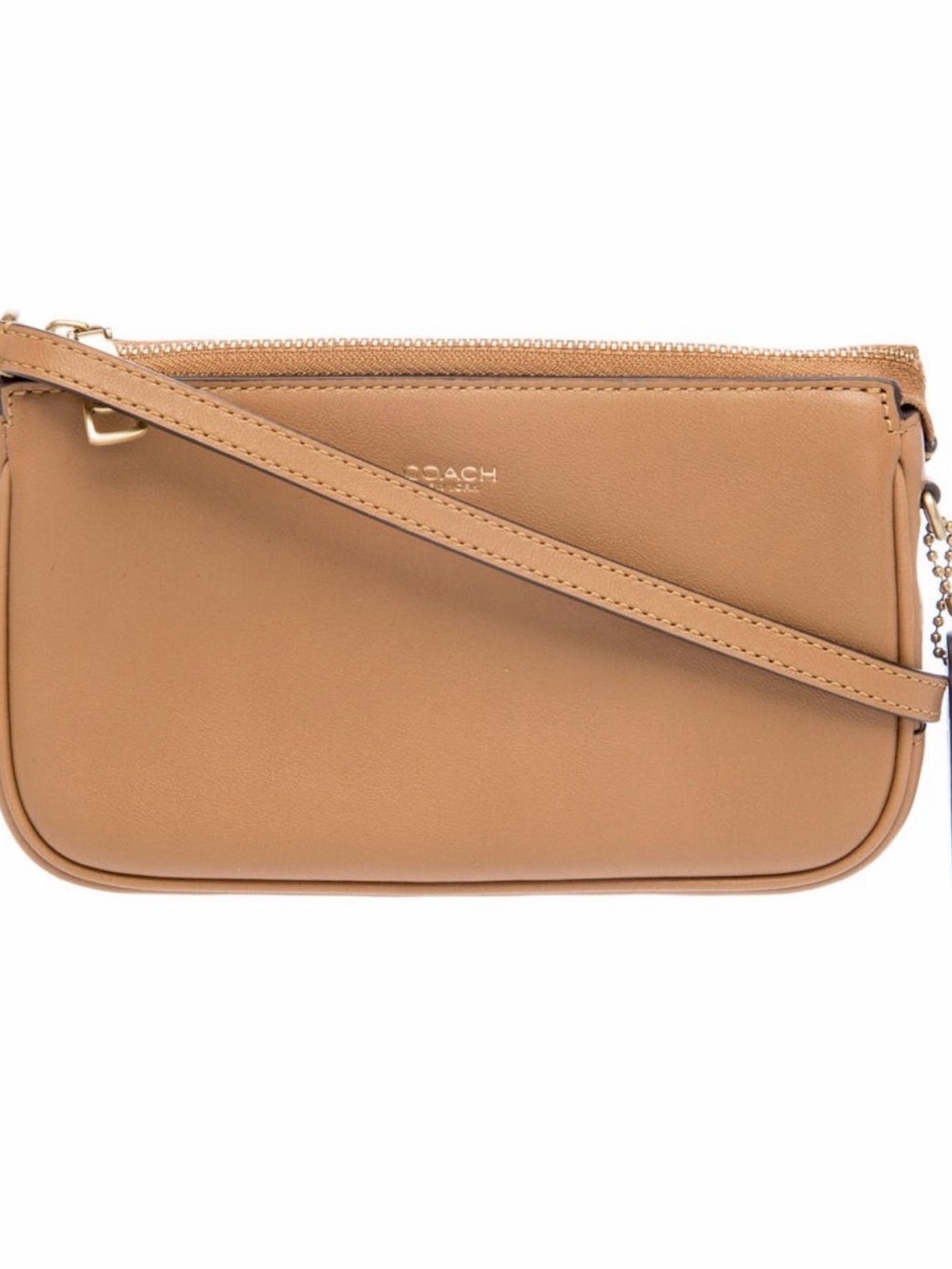 Coach Tan Pebbled Leather Zip Plaza 18 (Sold out color)!